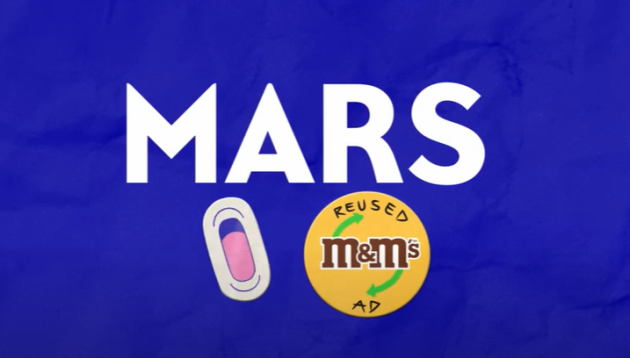 Unter anderem fr seine Marke M&M verwendet Mars alte Werbeinhalte - Quelle: Screenshot Youtube Mars